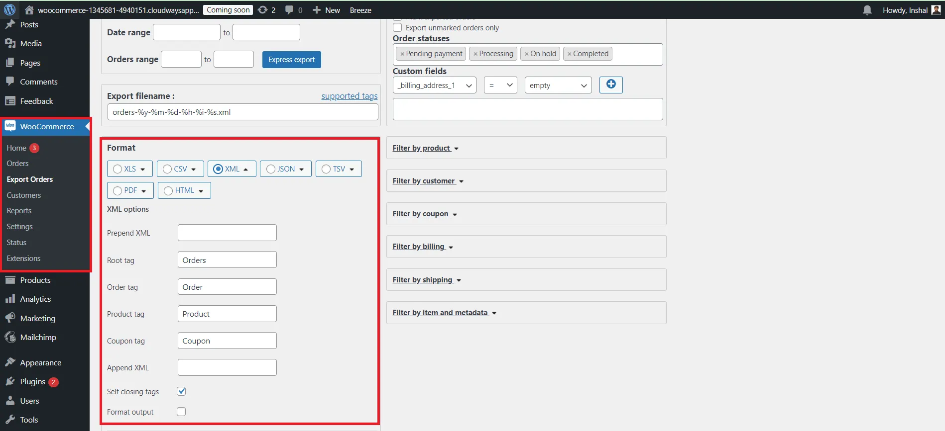 Step 2.2: Choose the file format
