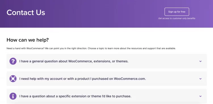 Contact WooCommerce for support