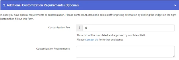 LitExtension Customization Section