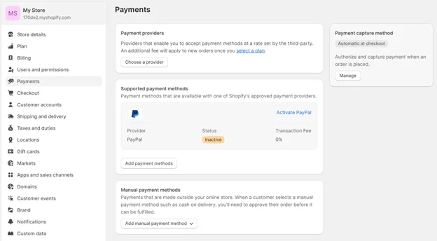 Shopify Payment Page