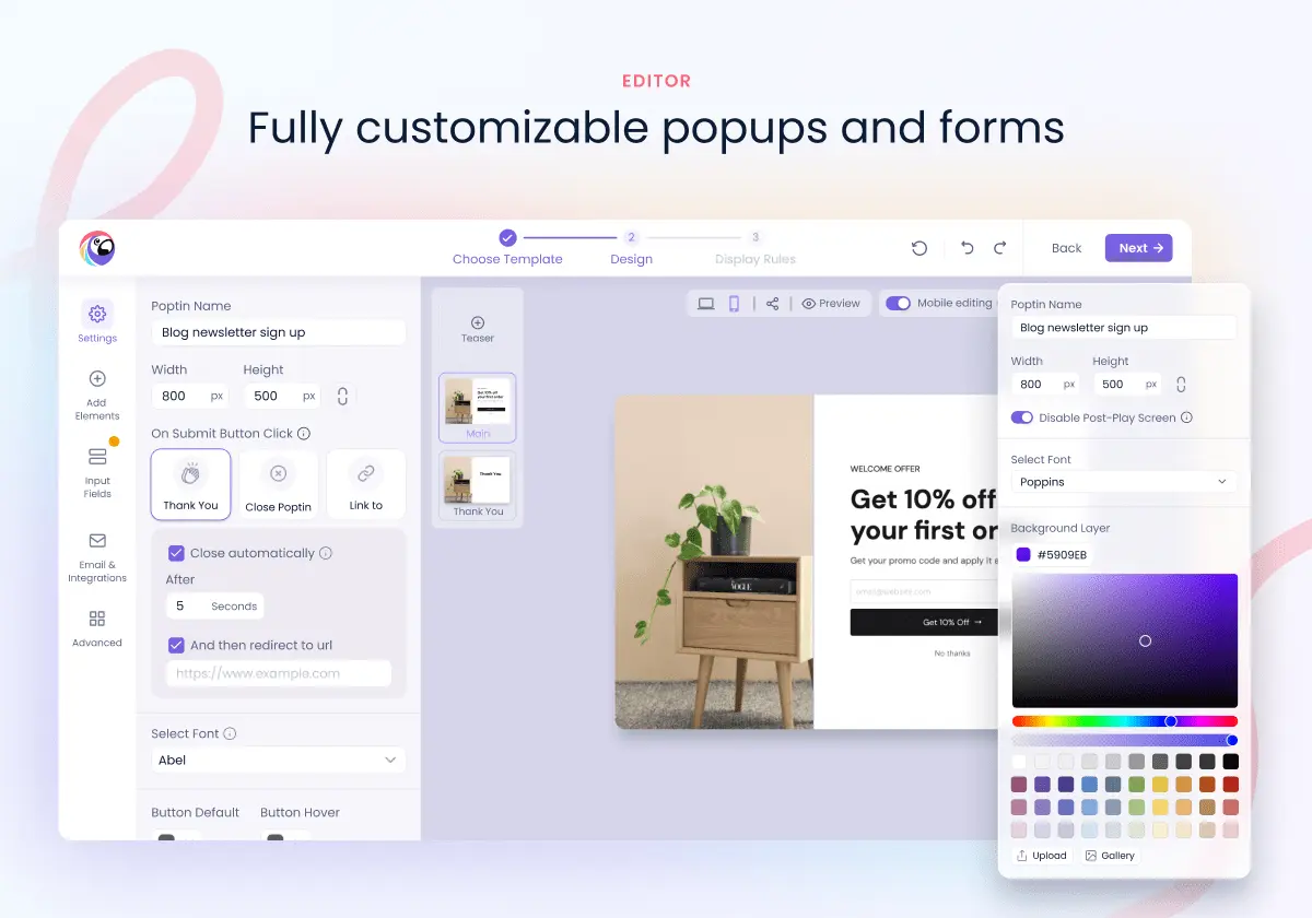 Poptin BigCommerce app