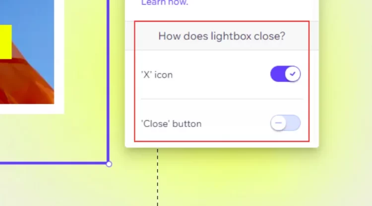 Move How does lightbox close box in Lightbox Settings