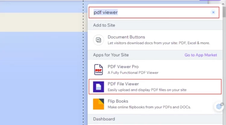 Type PDF Viewer in the search box