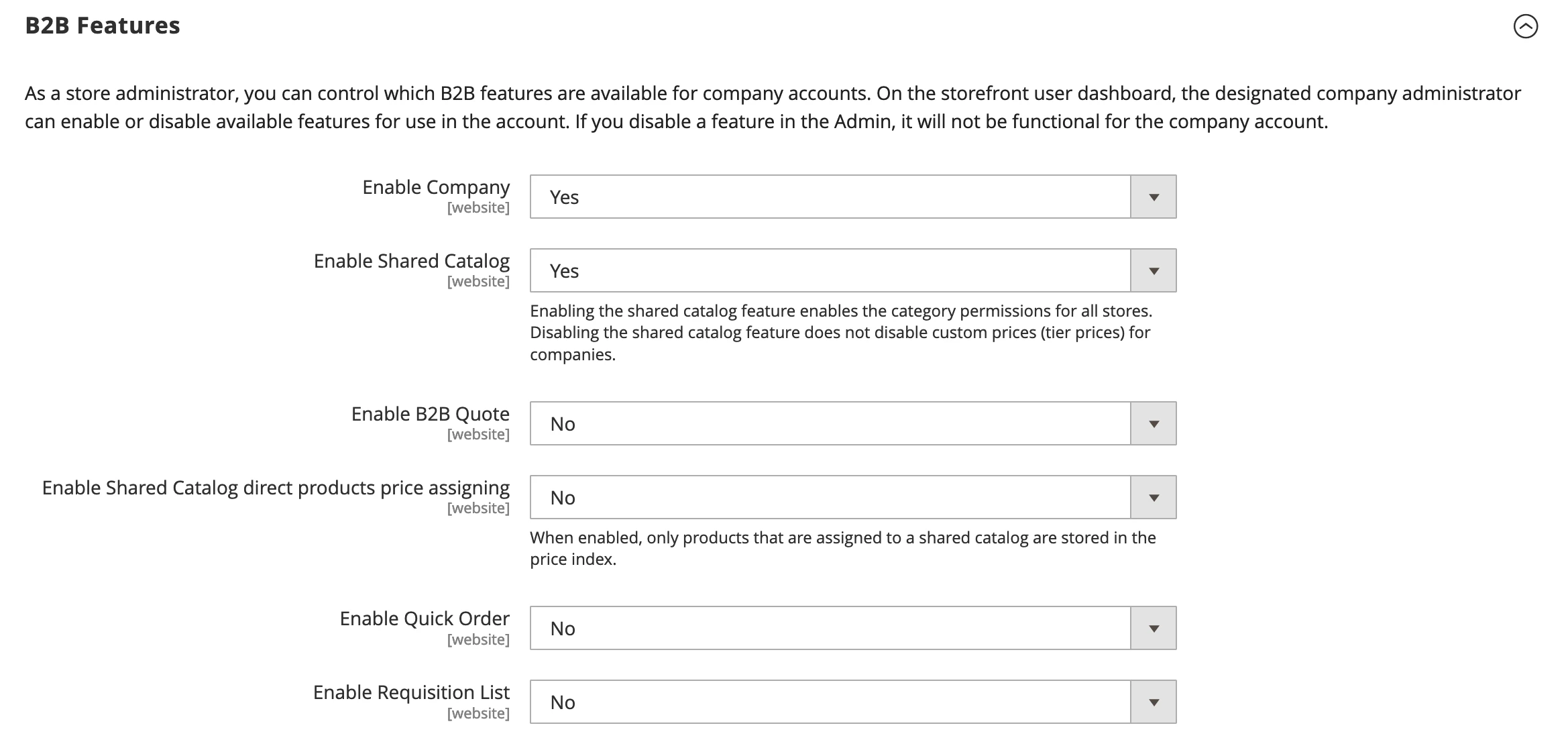 B2B feature of Adobe Commerce
