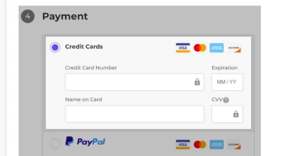 Payment through credit cards on BigCommerce