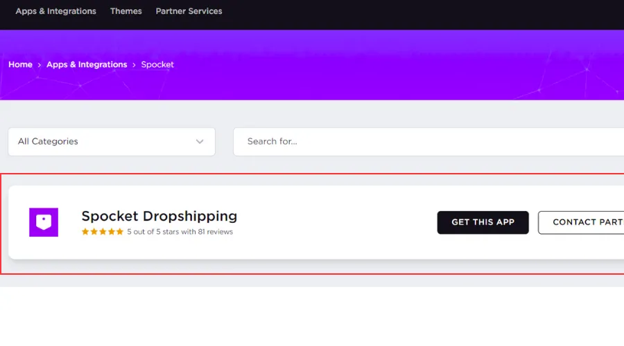 Integrate Spocket Dropshipping app in BigCommerce 