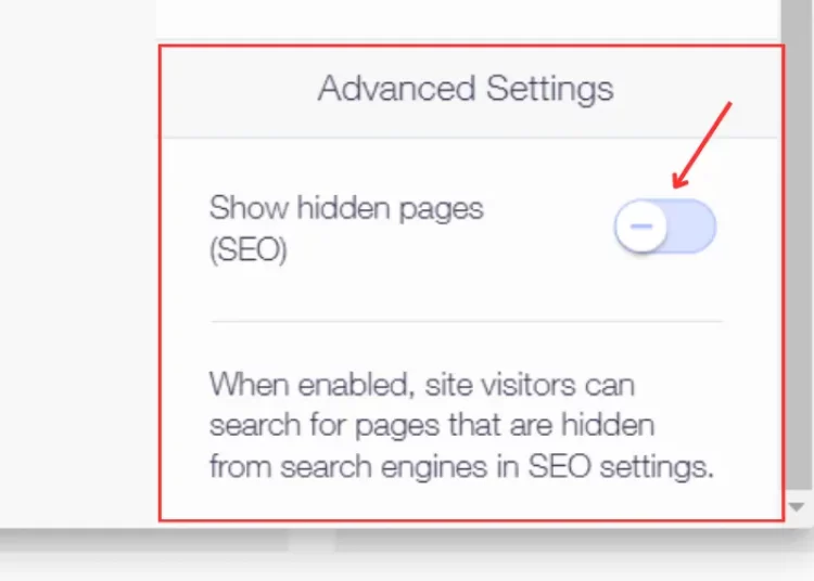 Enable Show hidden pages SEO in Advanced Settings