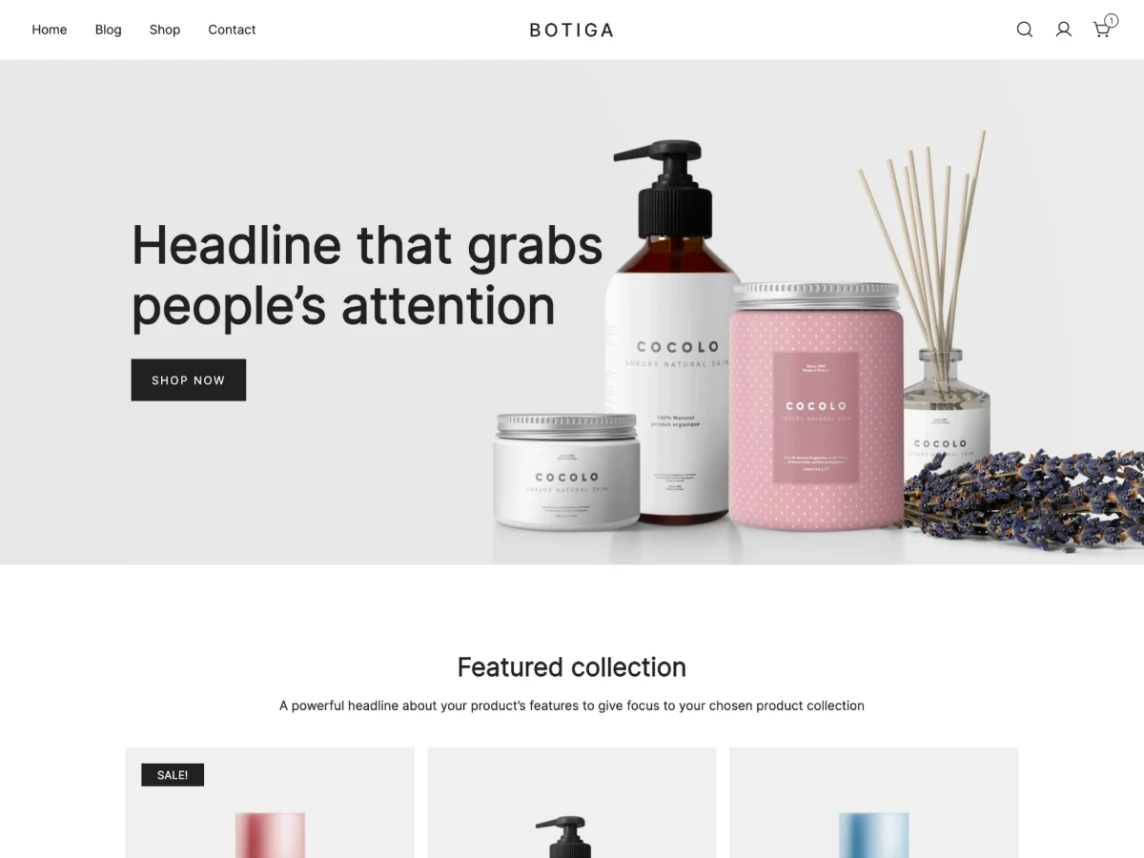 Botiga theme - best woocommerce free themes for minimalism website