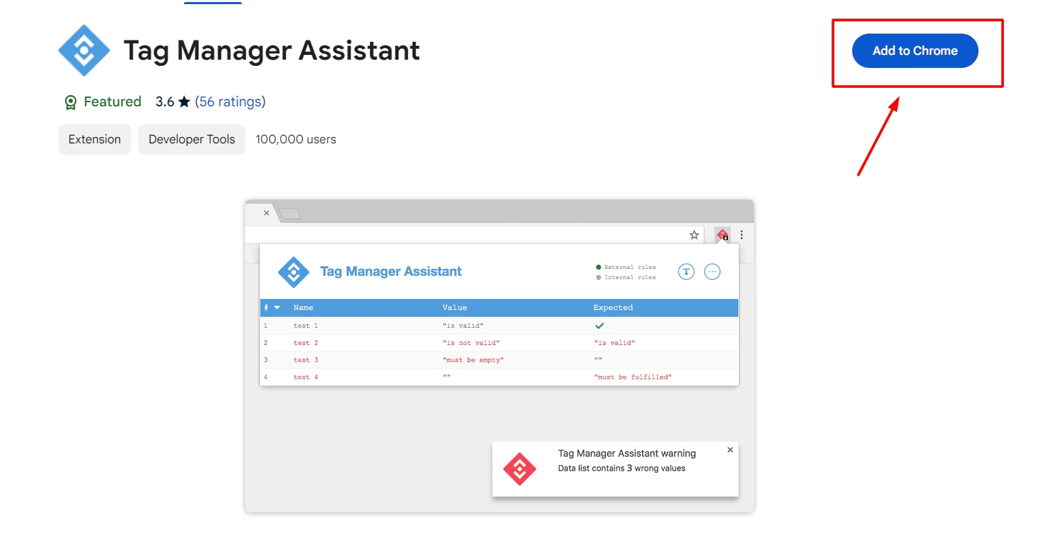 Add to Chrome Tag Manager Assistant