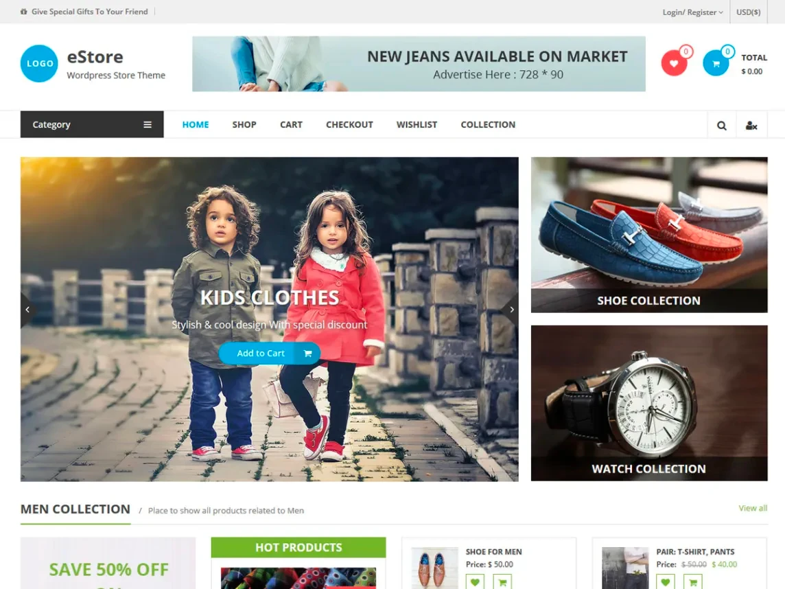 eStore Theme - woocommerce free theme is the best for eCommerce store