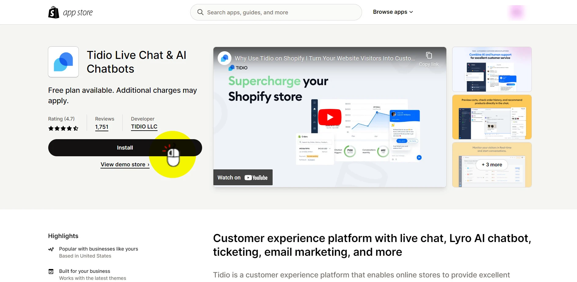 install shopify live chat app