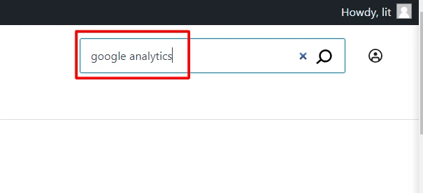 Search Google Analytics in a search box 
