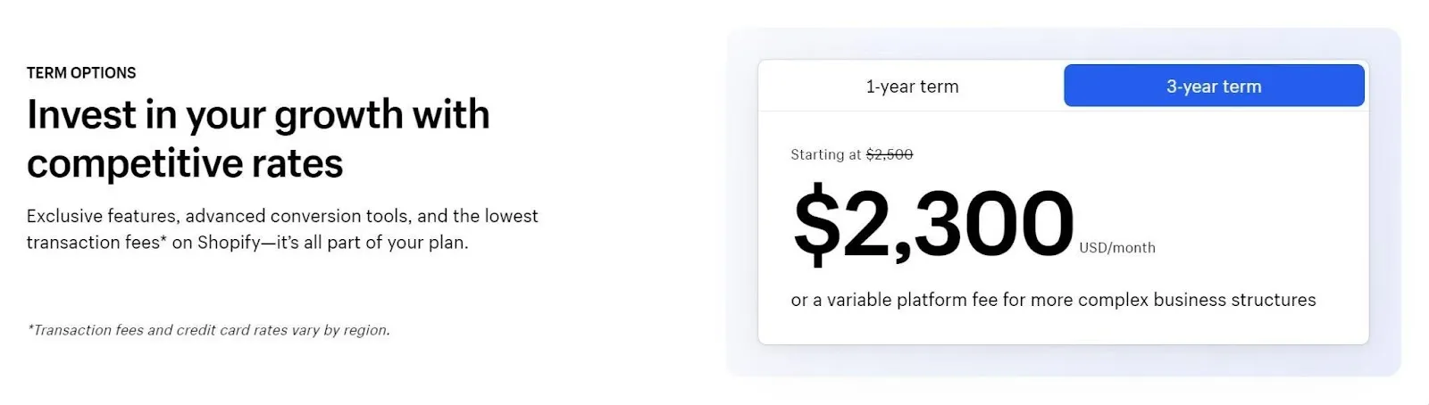 Shopify Plus pricing plan