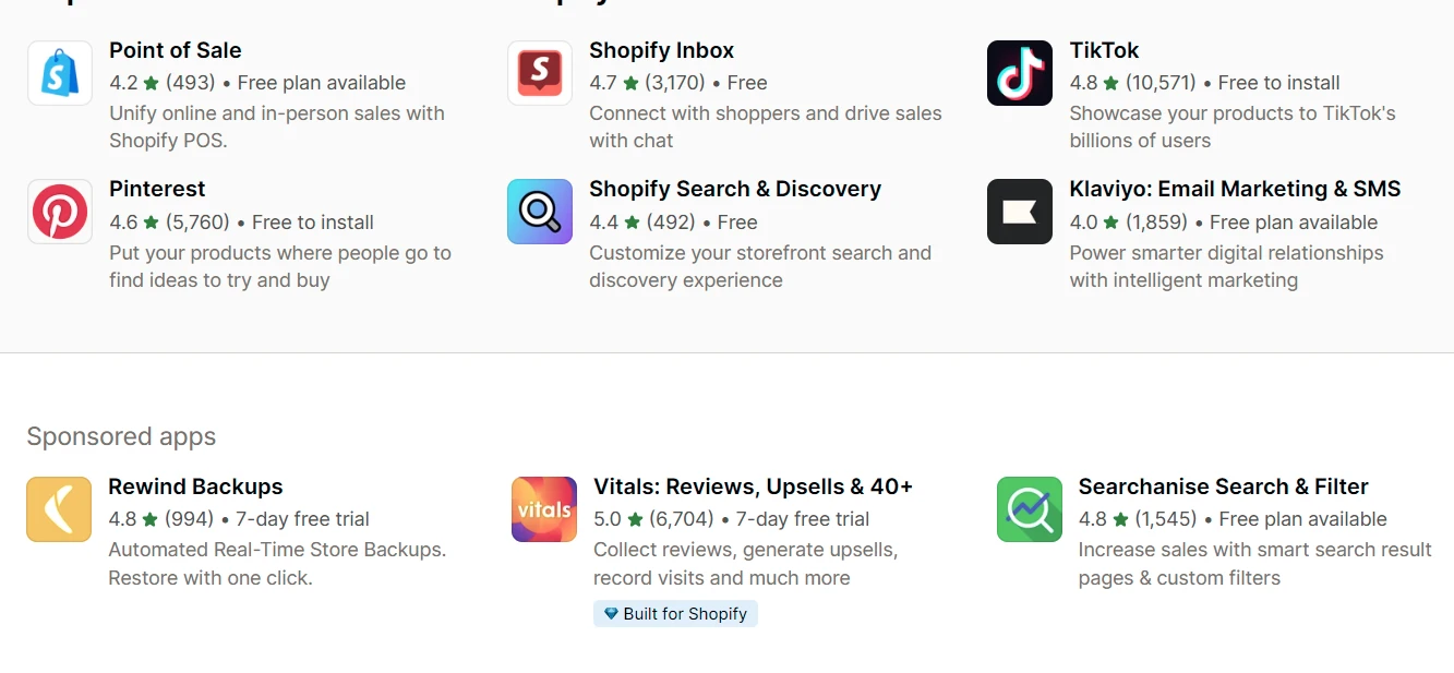 Shopify apps