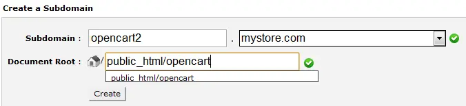 Add additional OpenCart store through the admin panel