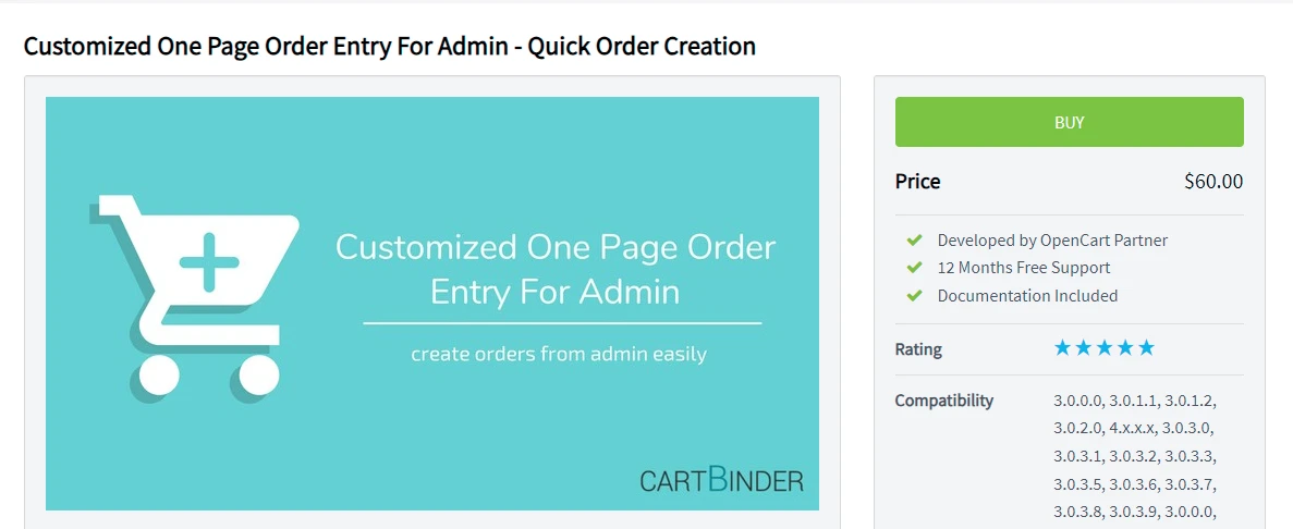 Customized One-Page Order Entry For Admin