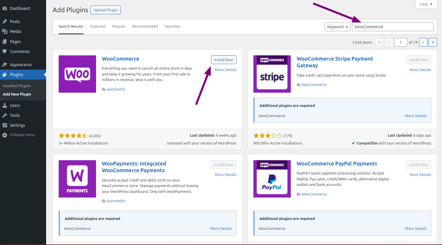 Install WooCommerce