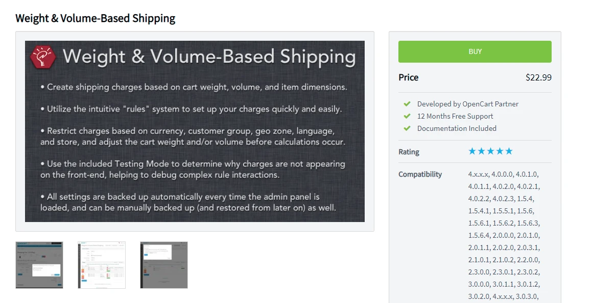 Weight & Volume-Based Shipping