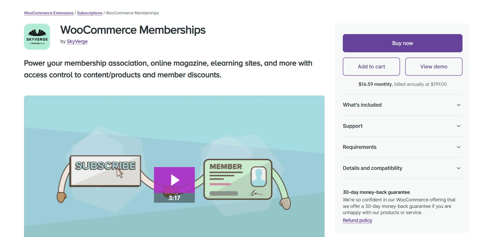 WooCommerce memberships plugin 