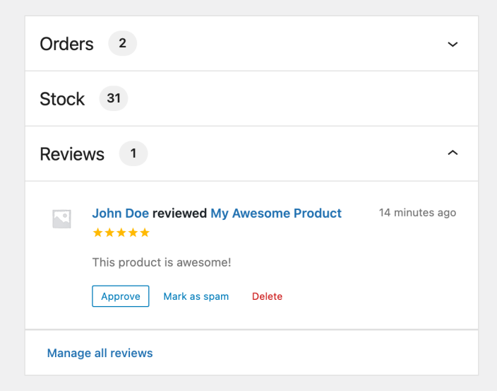 WooCommerce product reviews