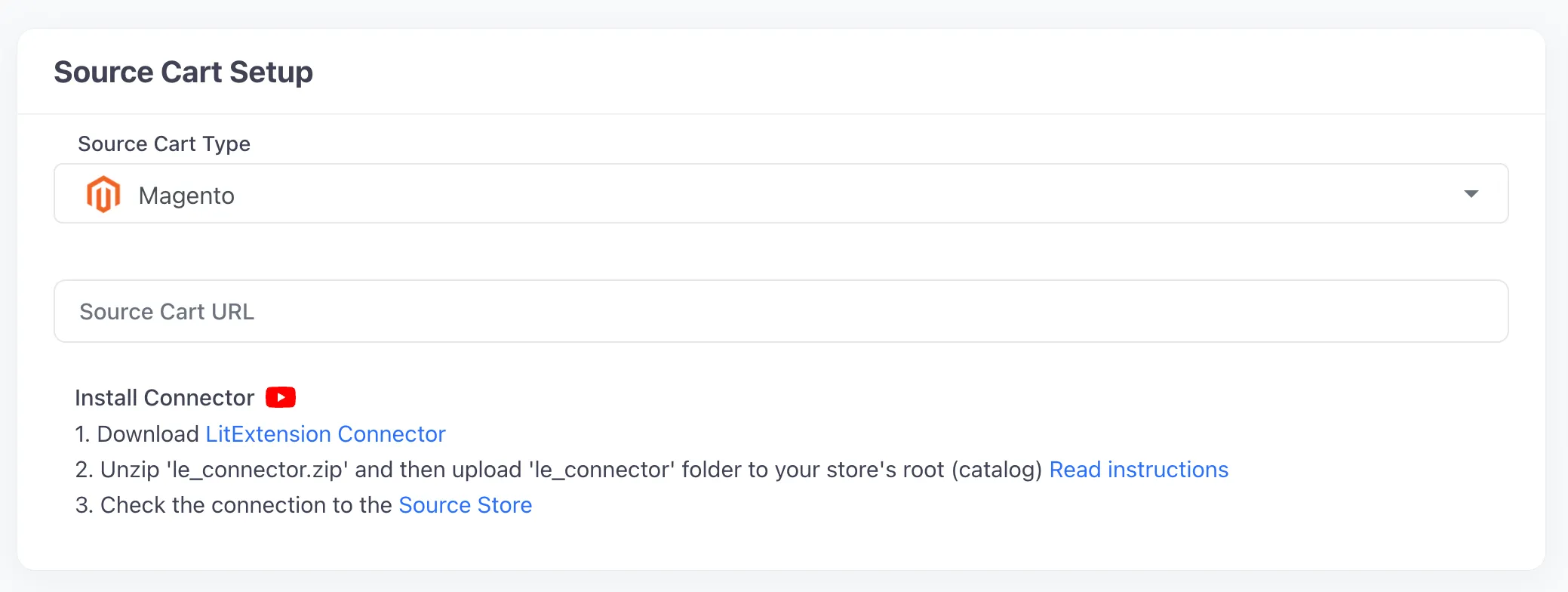 Set up Magento source cart