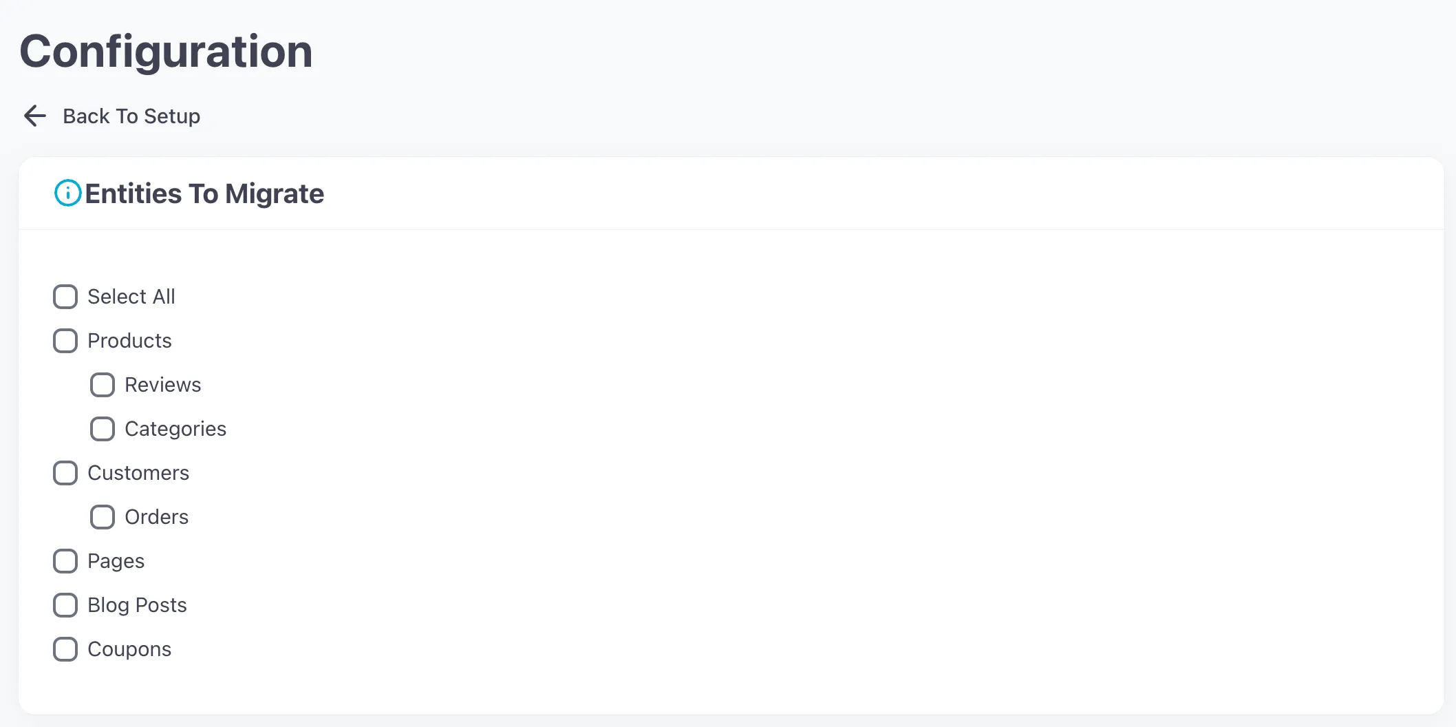 migration configuration