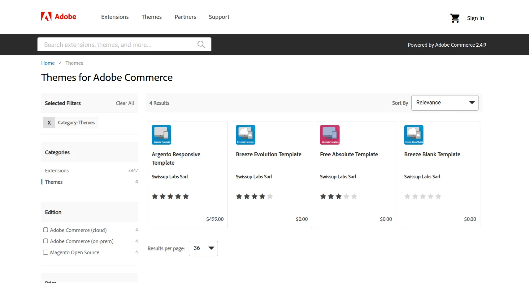 Magento themes marketplace