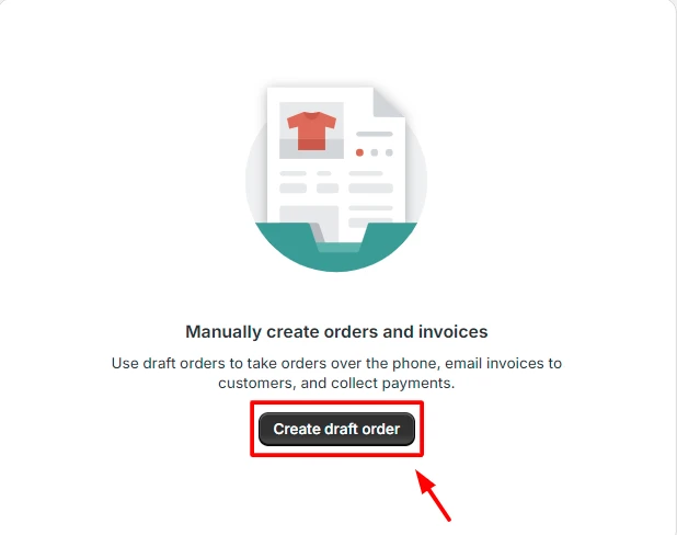 click create draft order button 