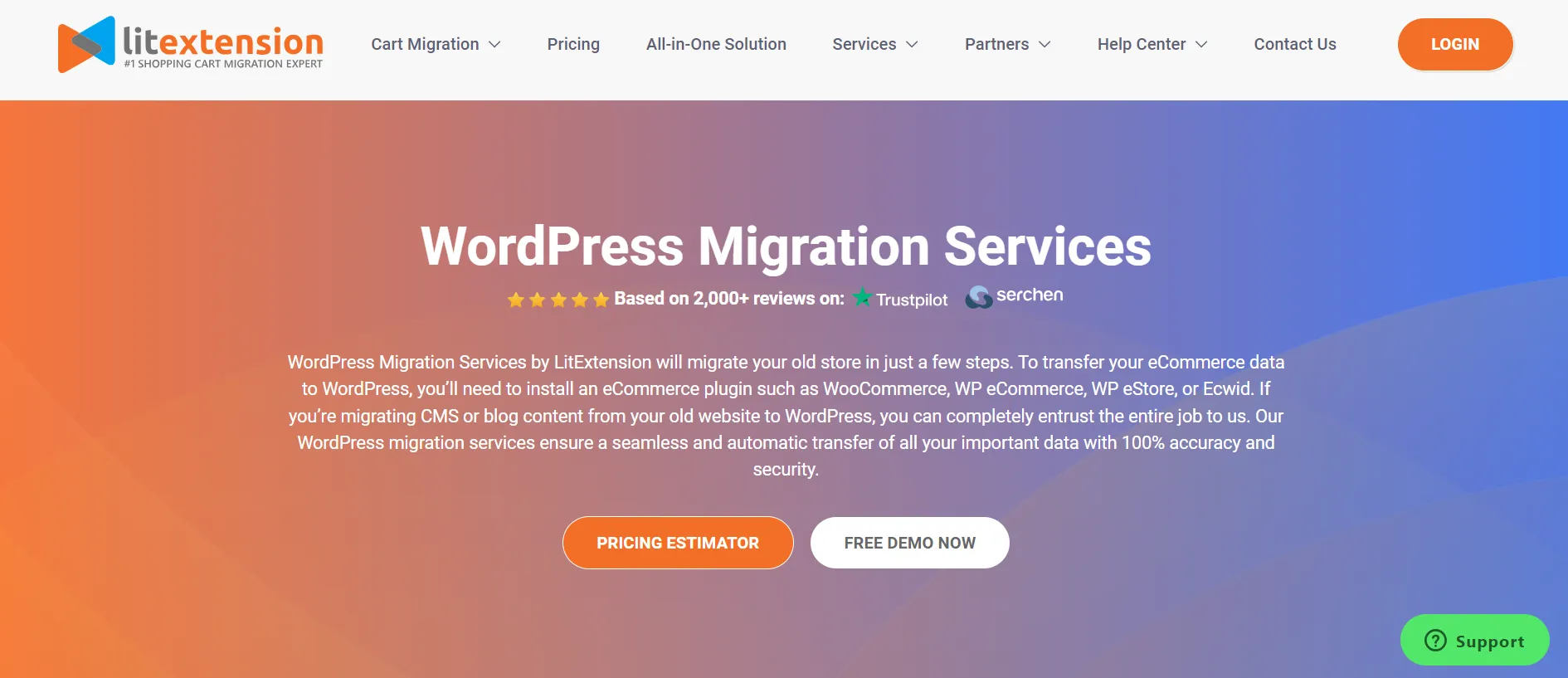 WordPress migration with LitExtension
