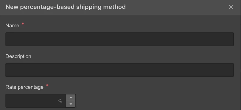 webflow percentage-based shipping method 