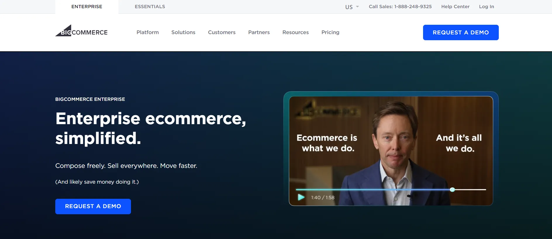 BigCommerce Enterprise homepage