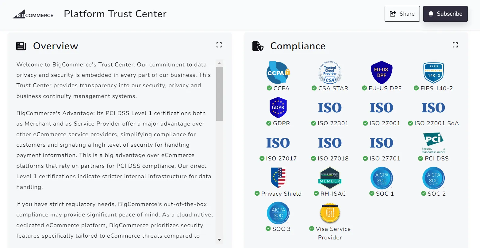 BigCommerce security system