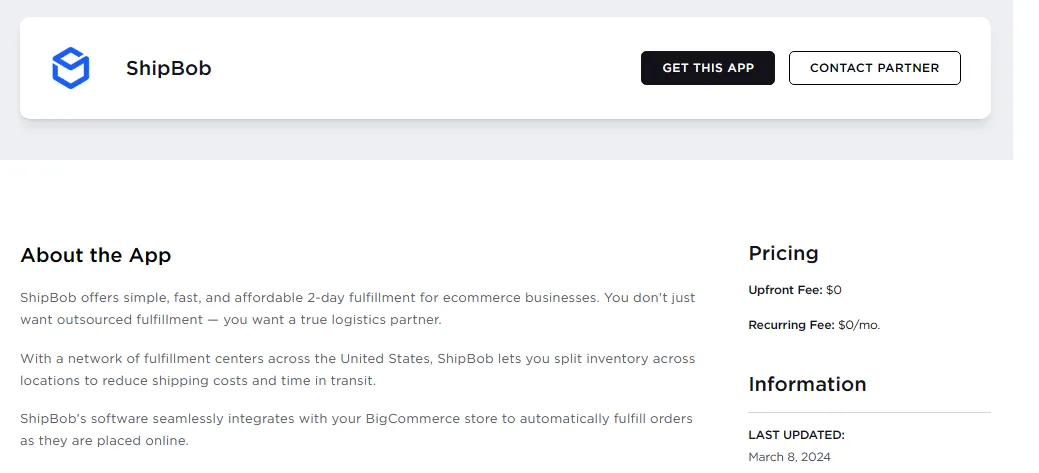  shipbob bigcommerce shipping app 