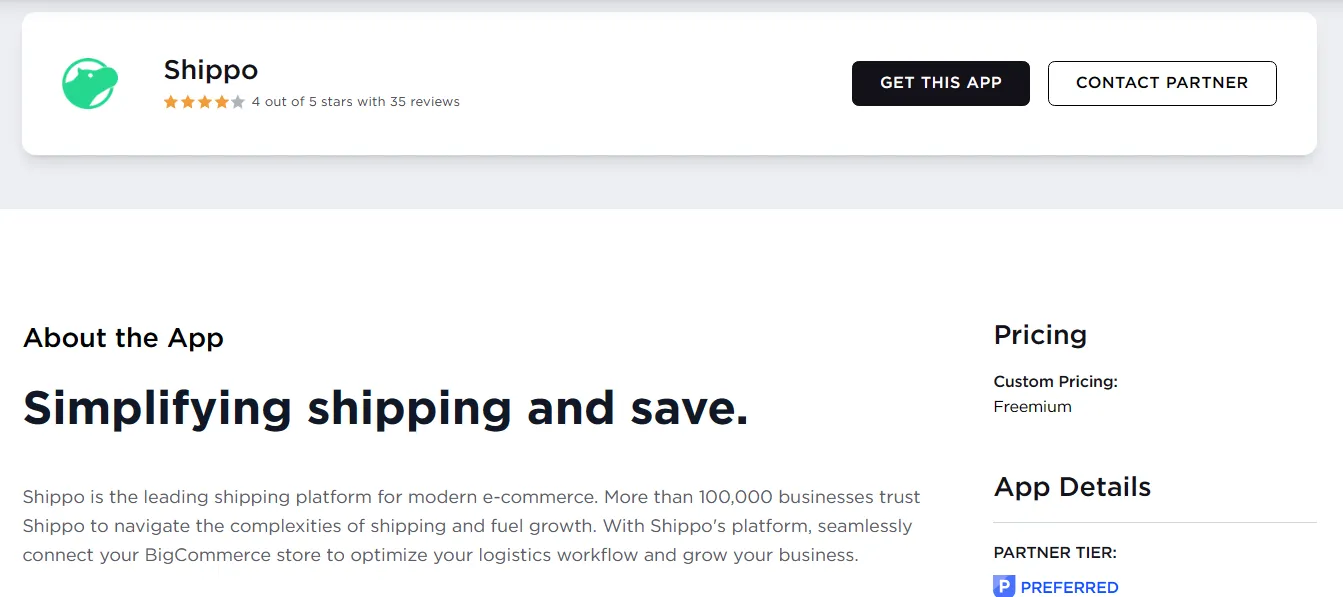 shippo app for bigcommerce shipping