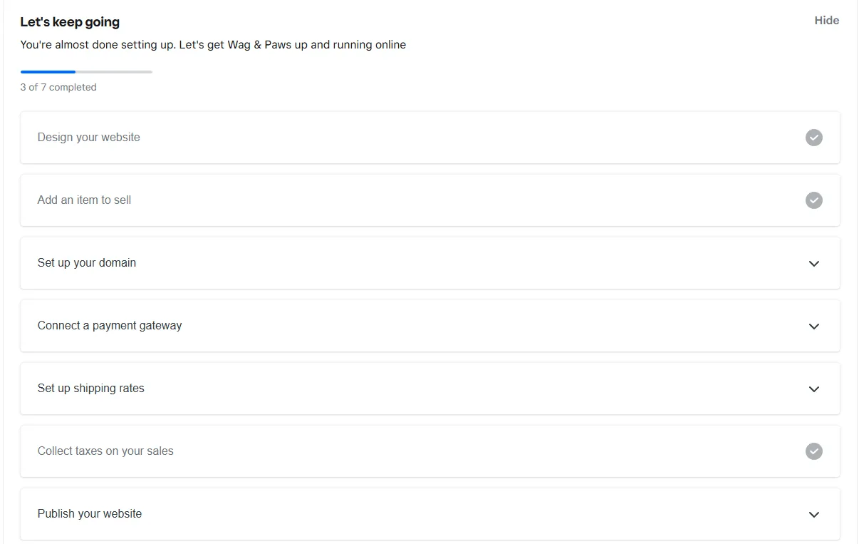 Weebly's 7-step setup guide
