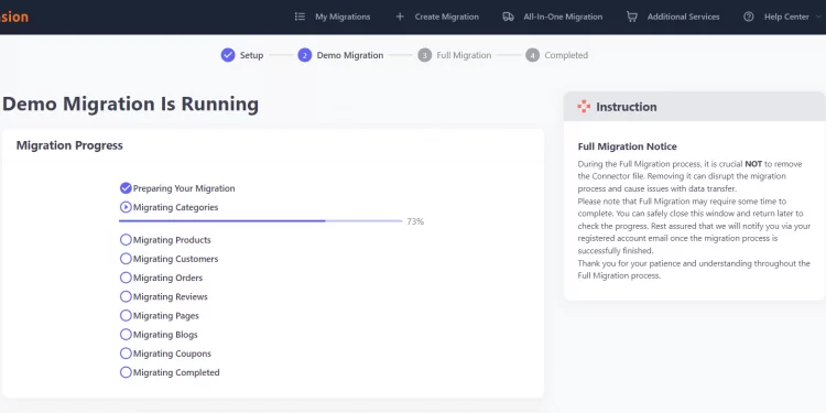 Demo migration is running