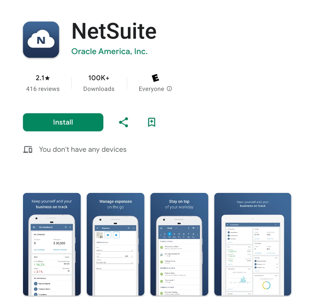 NetSuite mobile app