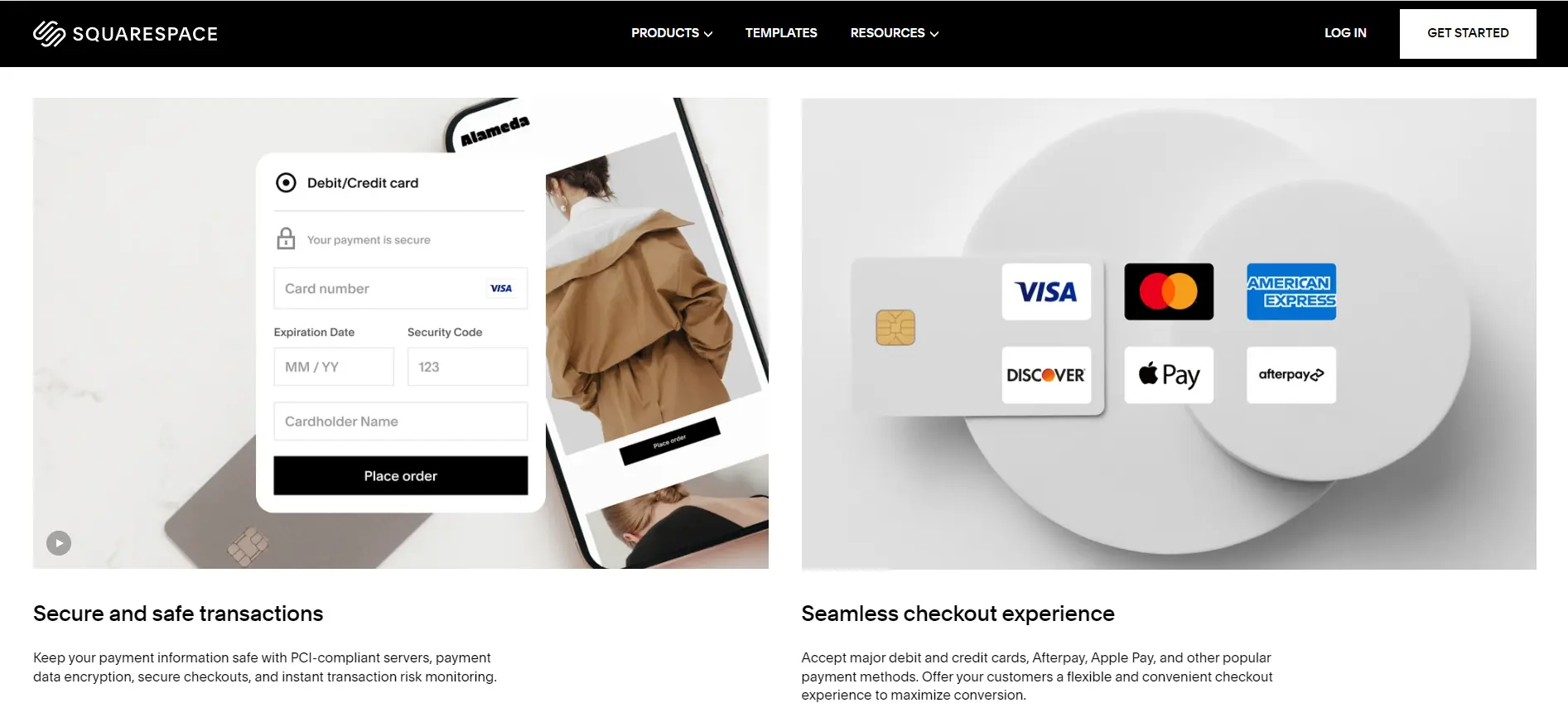 squarespace payment processors