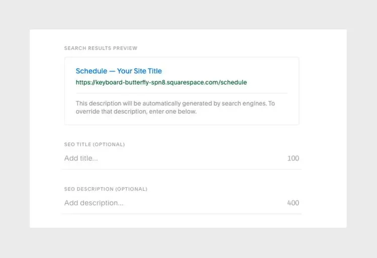 Squarespace’s SEO features