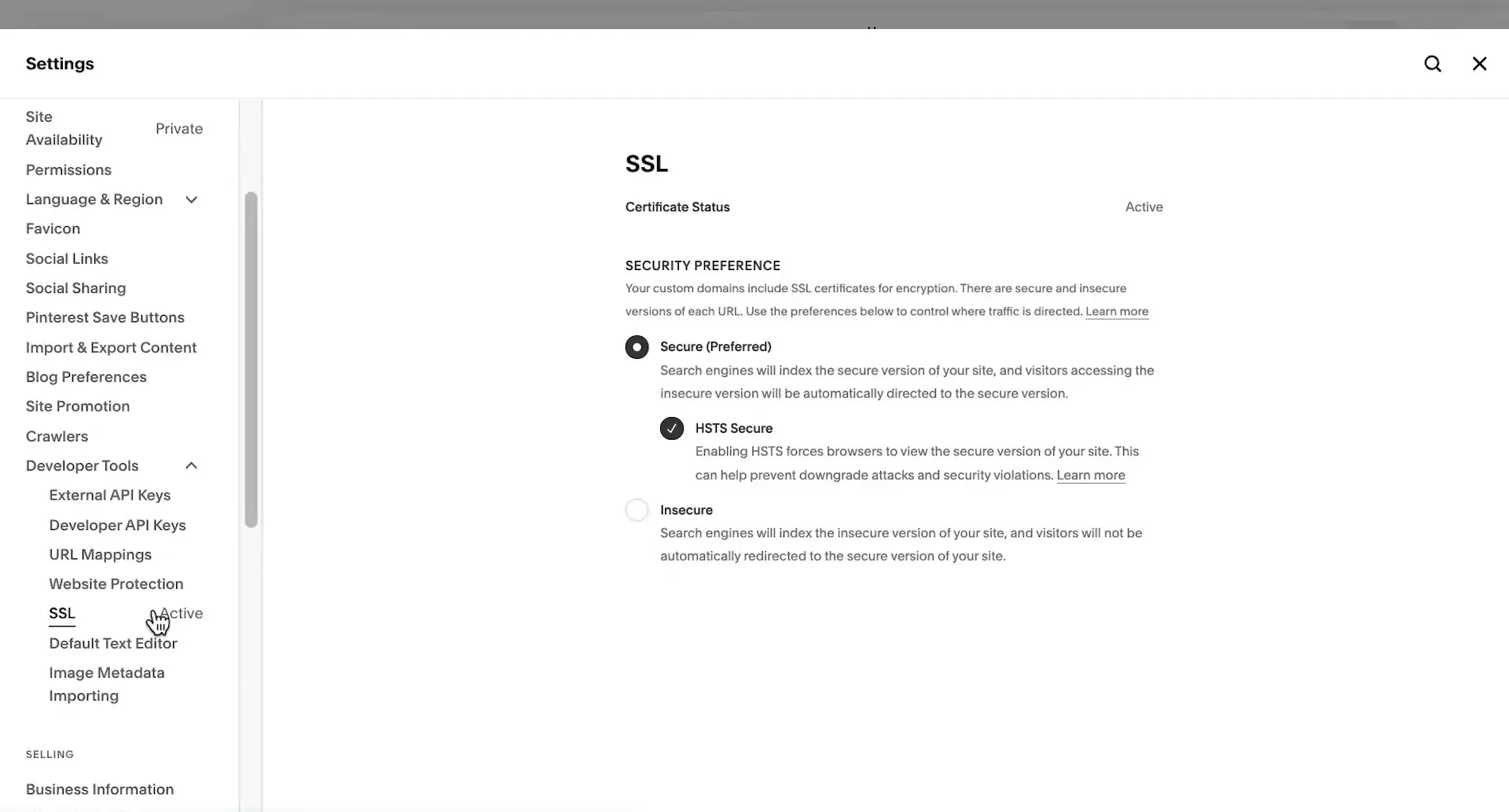 squarespace ssl certificate