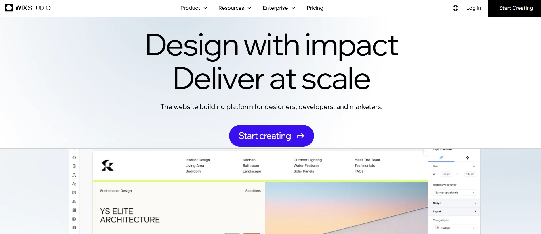 Wix Studio offers visual design with a more guided editing experience