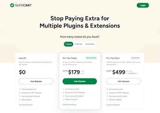 Surecart pricing
