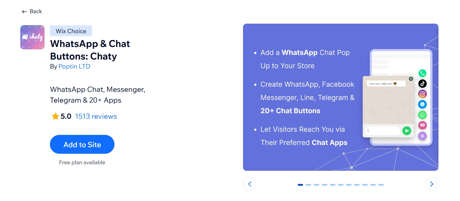 Chaty: WhatsApp & Chat Buttons