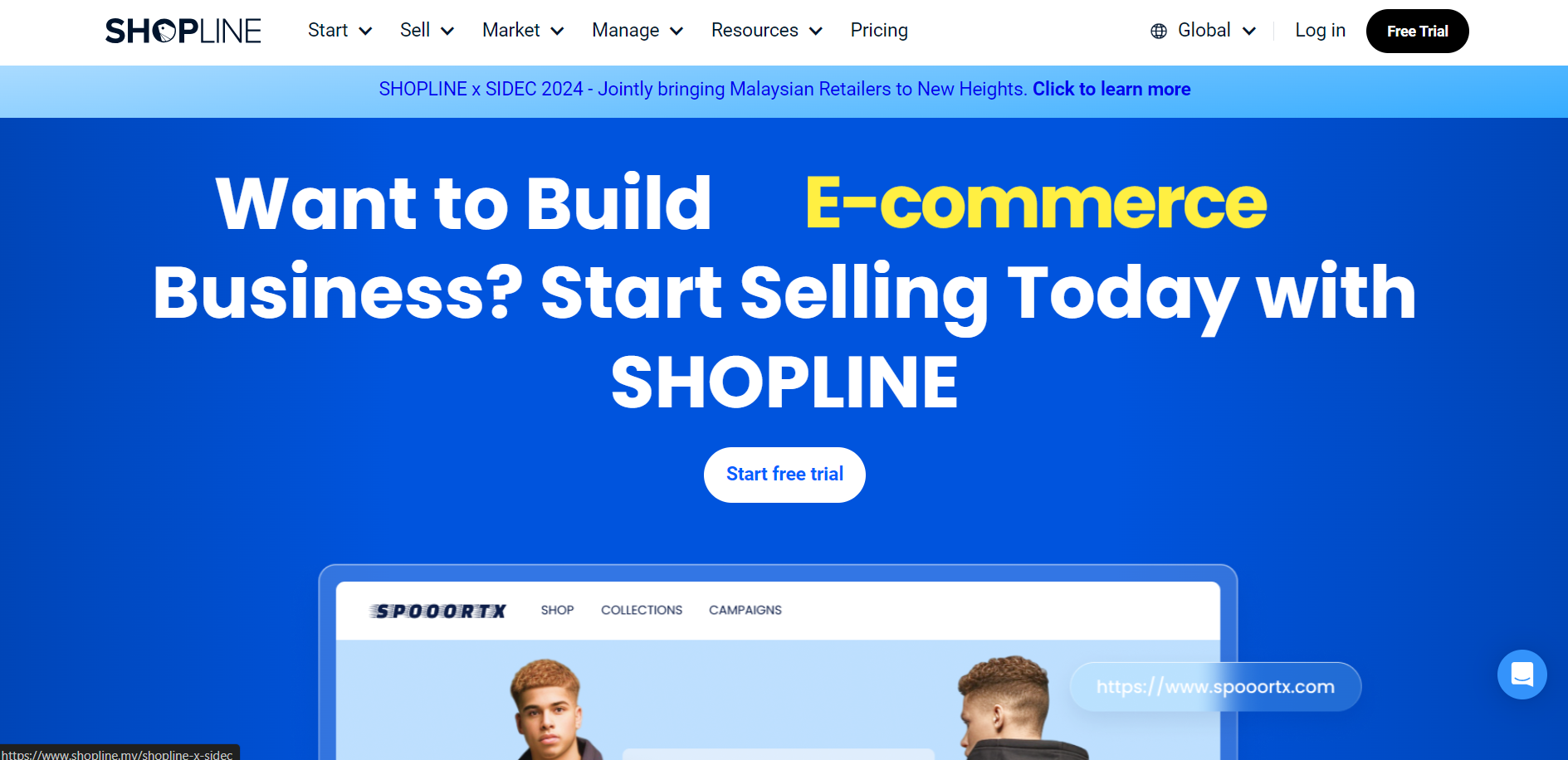 SHOPLINE homepage