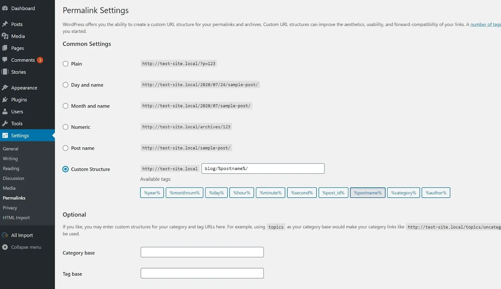 Step 3: Select Custom Structure