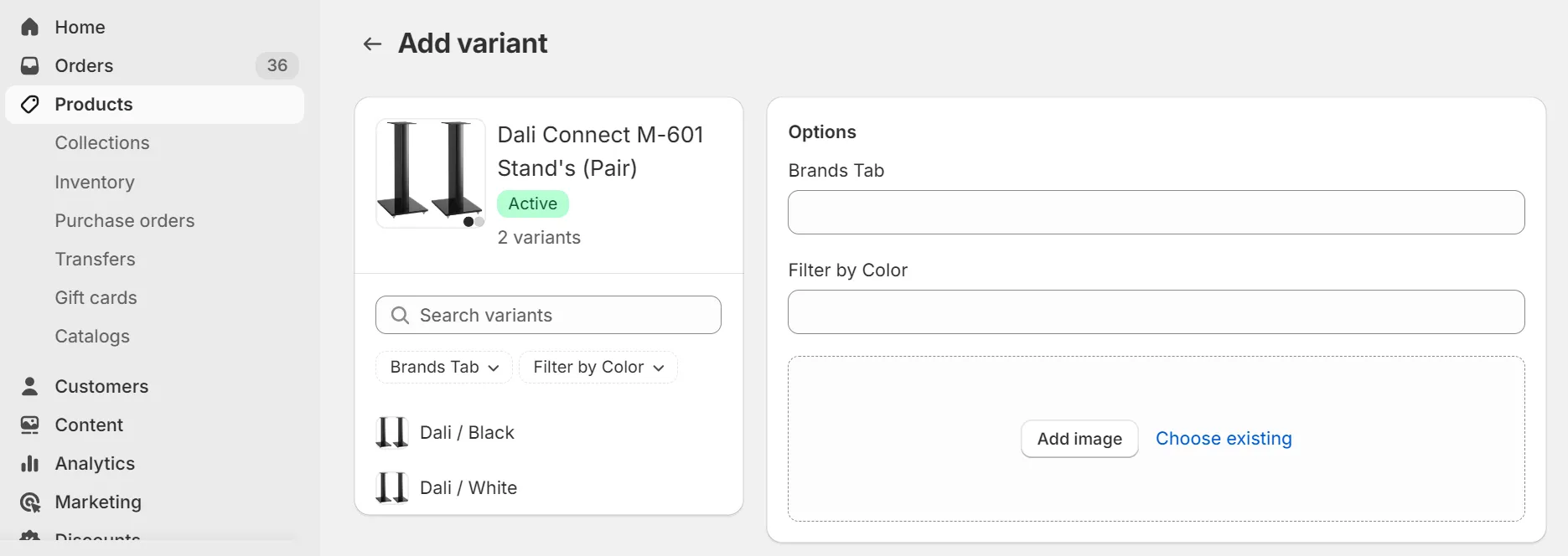 Shopify Plus add product variants