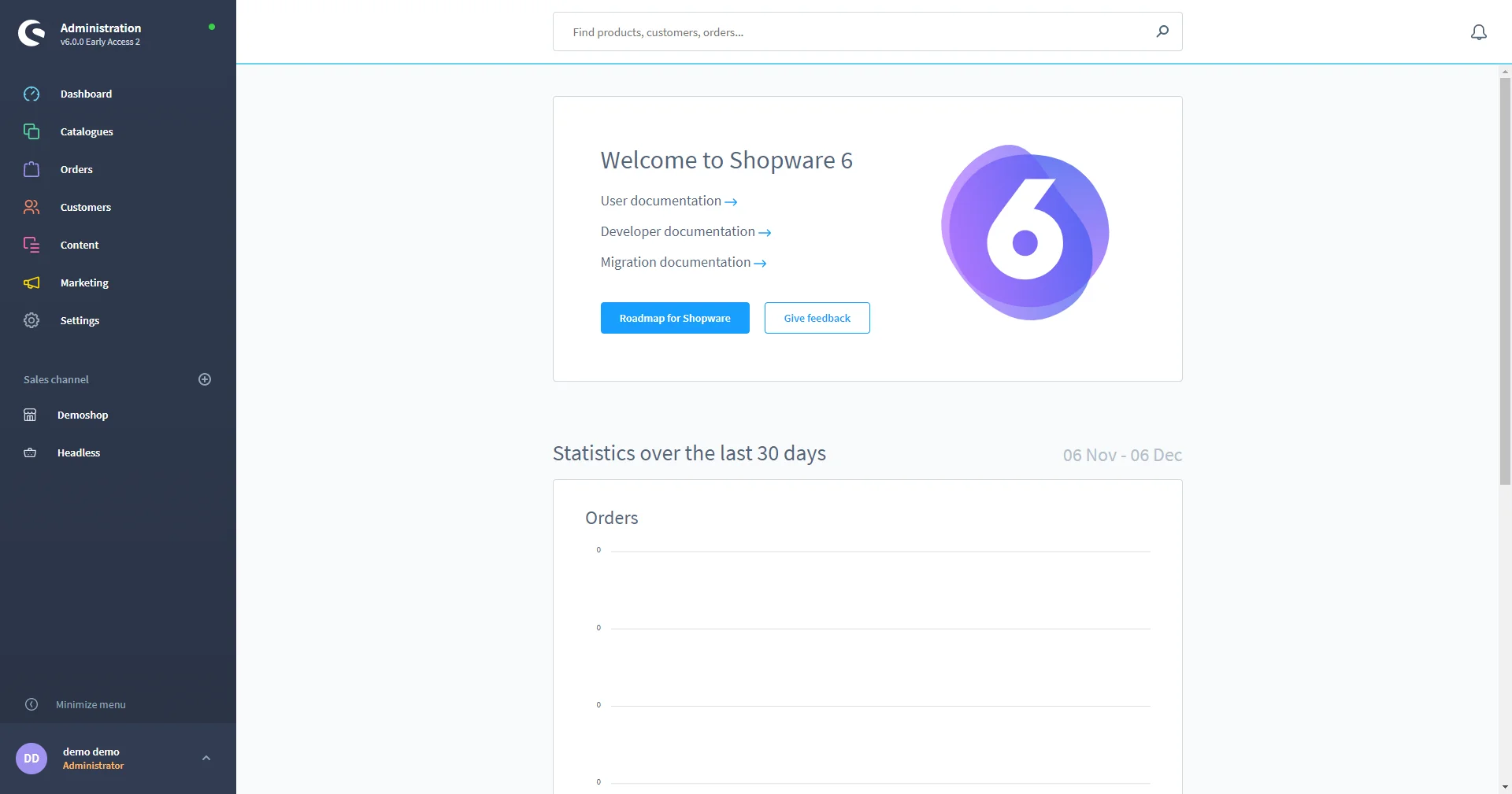 shopware dashboard