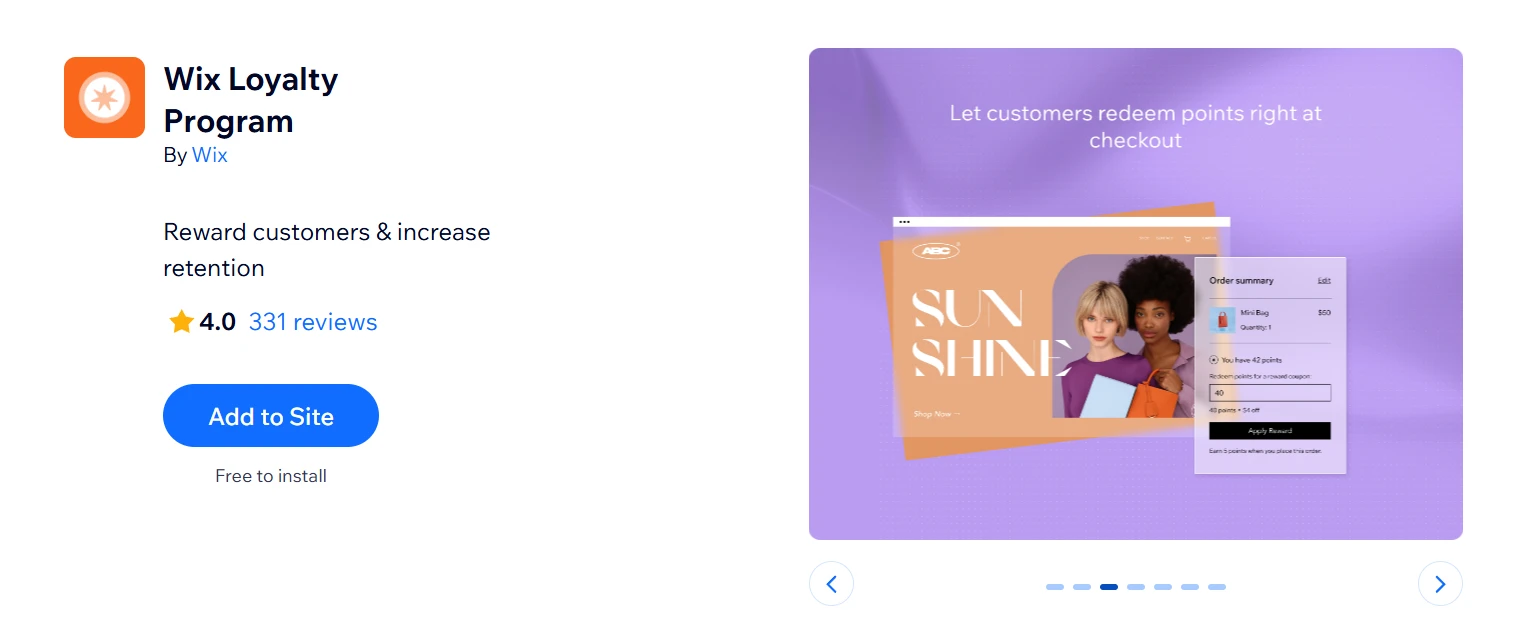 Wix Loyalty Program