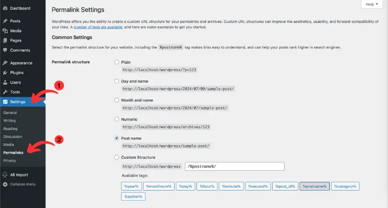 Configure Your WordPress Permalinks