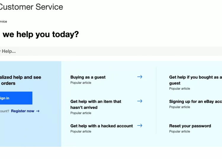 eBay’s customer support service